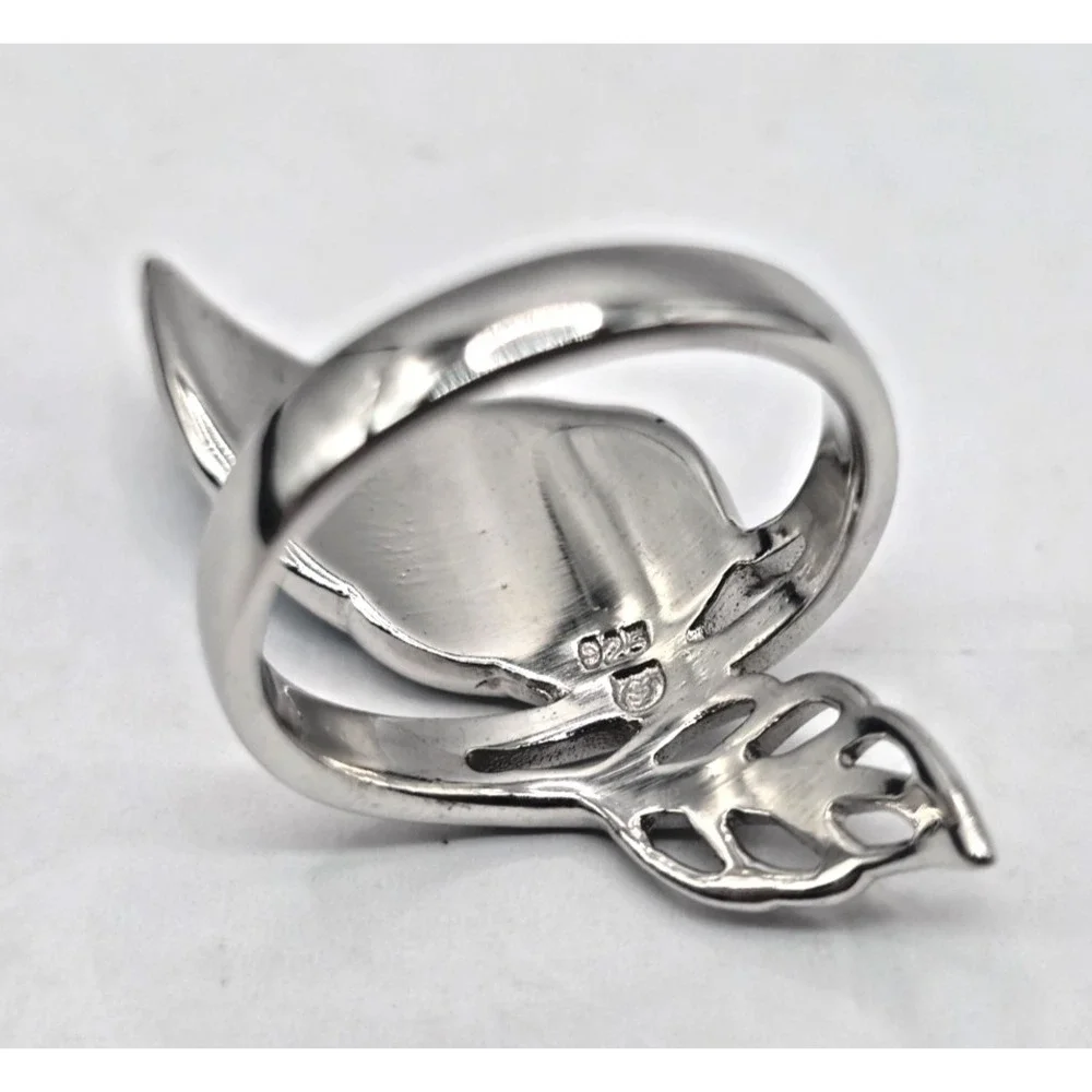 Gorgeous Blue Lab Opal Ring Size 6.75 Leaf Fern‎ Wrap Sterling Silver 925 NWOT